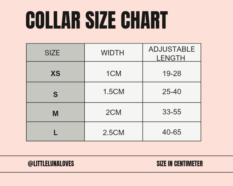 dog collar size chart
