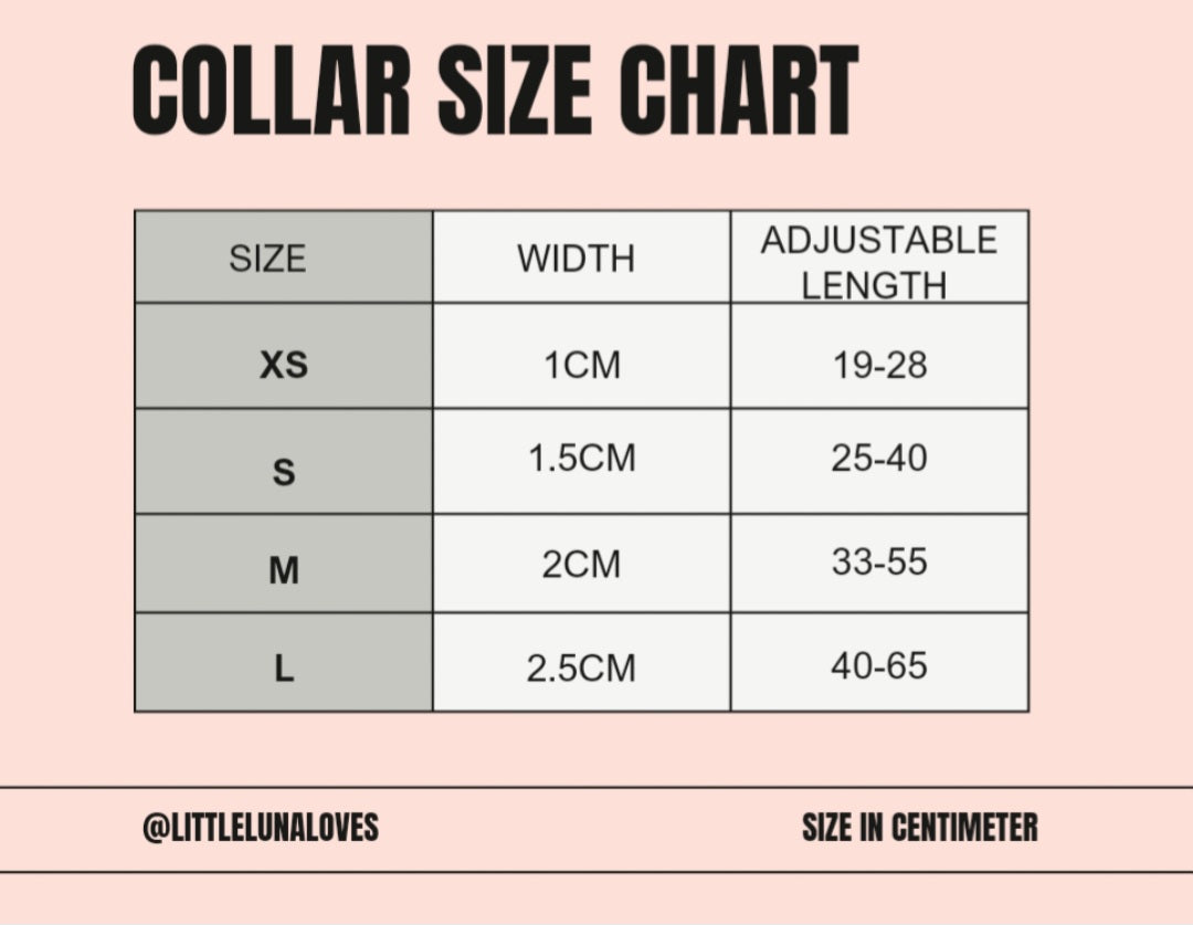 dog collar size chart