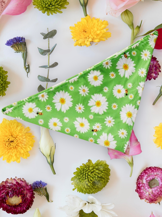 Dog neck tie bandana - Floral Green