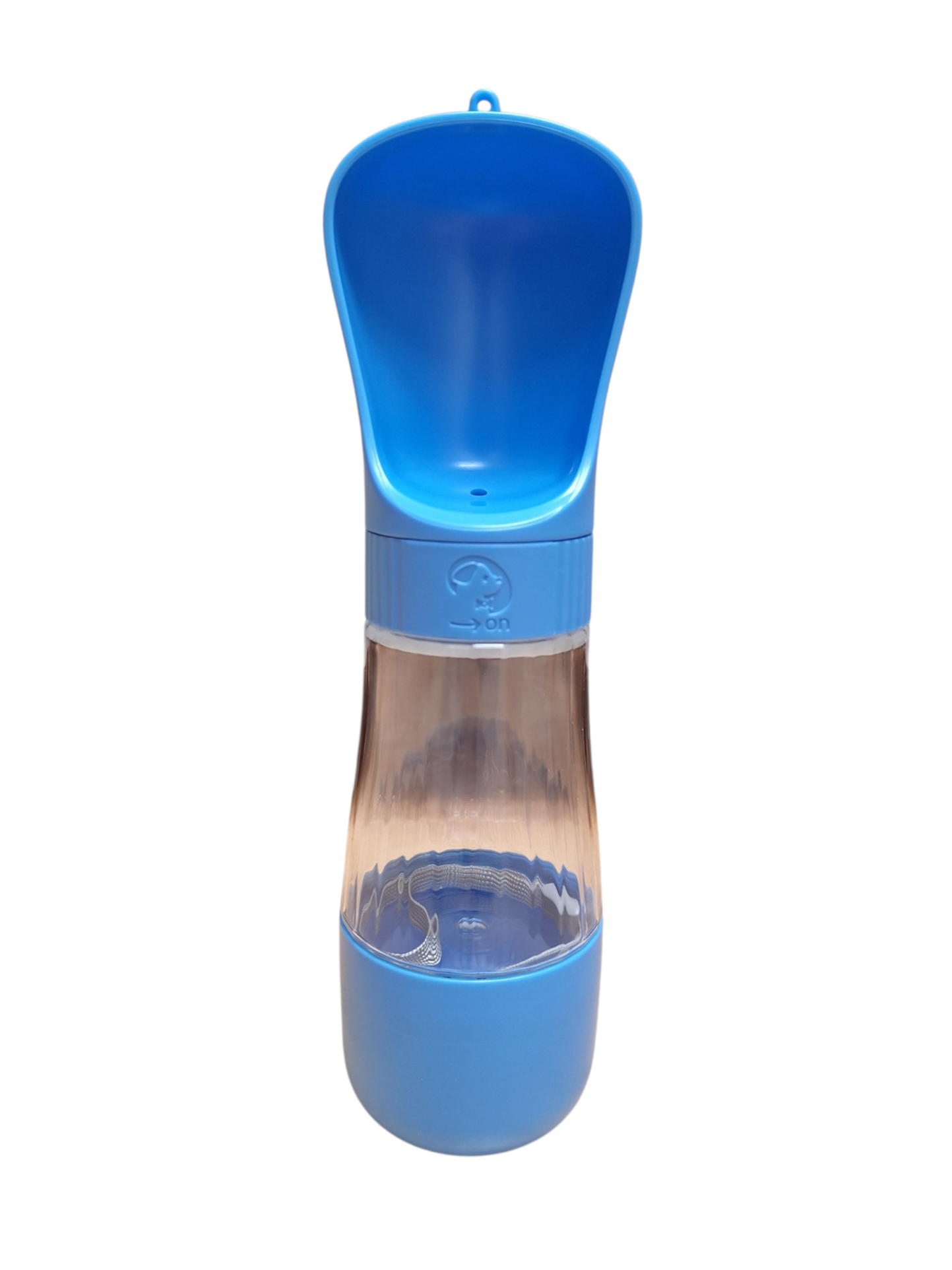 Blue pet water bottle on a white background