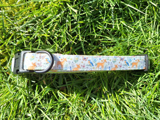 Dog collar with animal pattern on grass